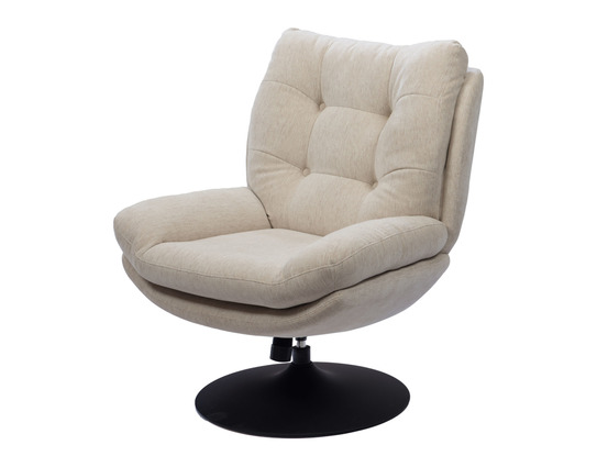 Fauteuil pivotant magnum beige pied noir