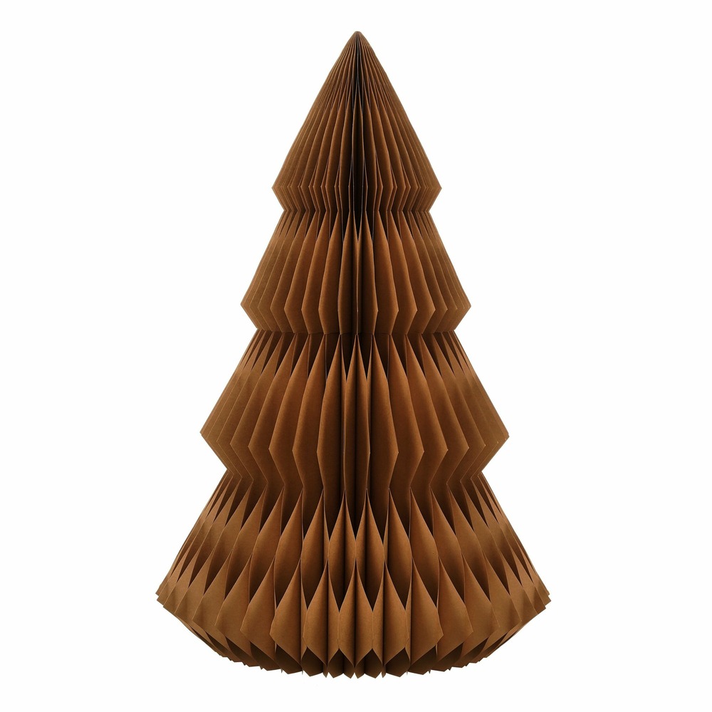 Mica decorations - décoration sapin de noël en papier marron h152