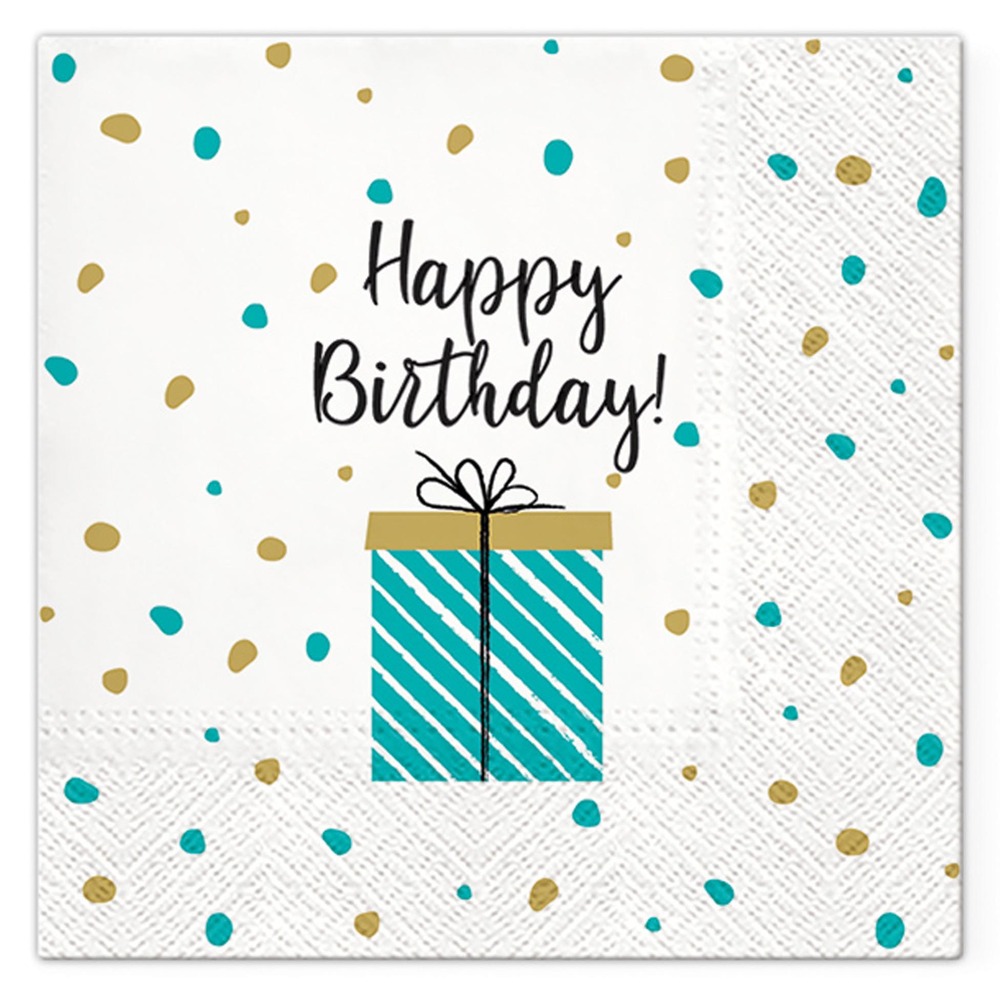 Lot de 20 serviettes en papier happy birthday