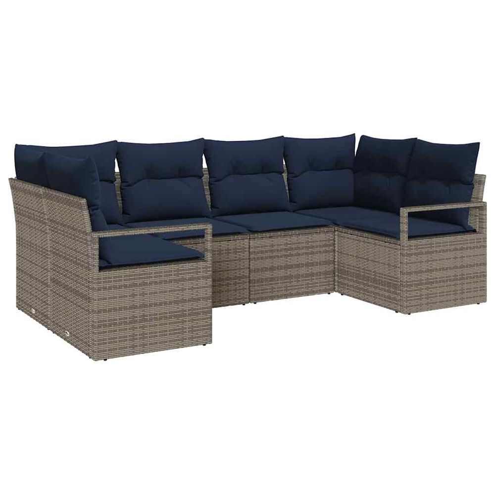 Ensemble de canapés 6 pc gris [synthétique]: poly rattan