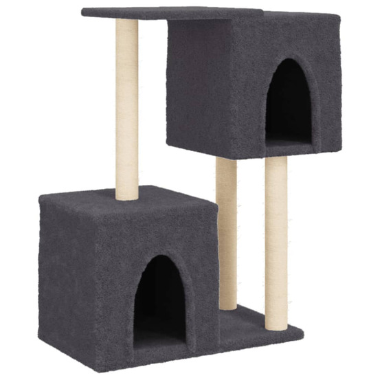 Arbre à chat avec griffoirs en sisal gris foncé 86 cm