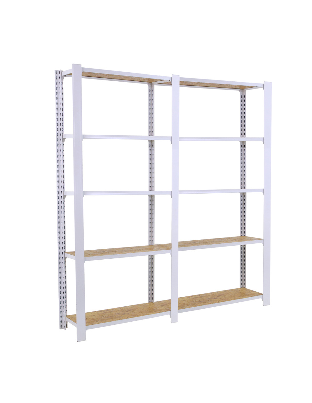 Etagère légère sans vis officlick 5/300 wood 1600 blanc/osb blanc/osb 2100x1600x300 - simonrack