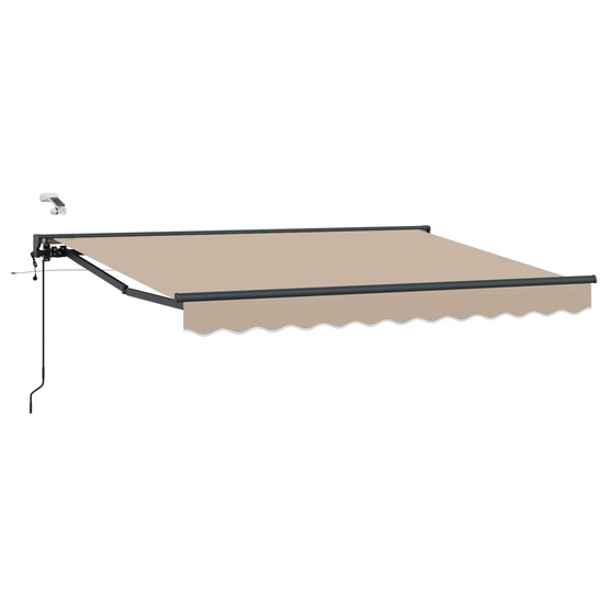 Auvent rétractable électrique beige et anthracite 3,5 x 2 m