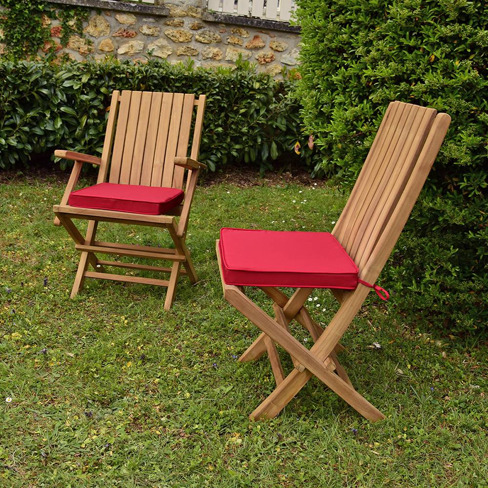 Coussin framboise pour chaises et fauteuils pliants