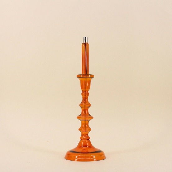 Lampe à huile chandelier en verre soufflé 32cm