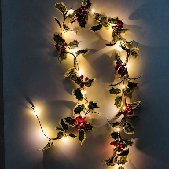 Guirlande lumineuse intérieure - houx de noël
