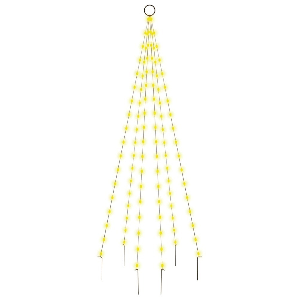 Sapin de noël sur mât de drapeau 108 led blanc chaud 180 cm