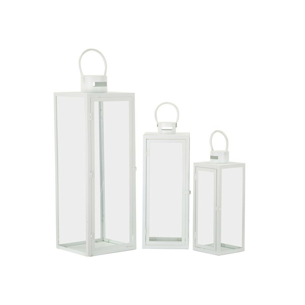 Lot de 3 lanternes en verre 