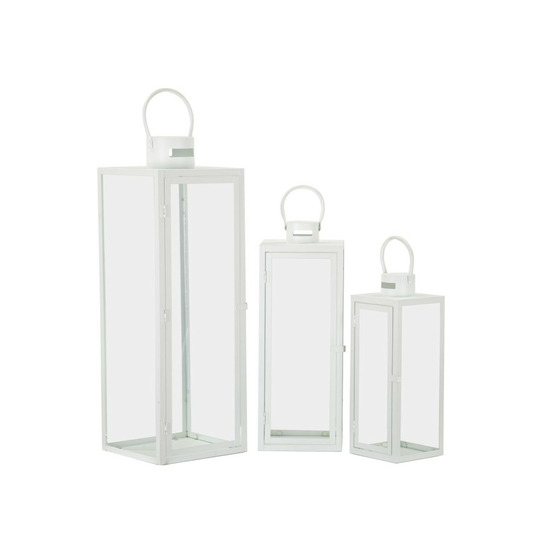 Lot de 3 lanternes en verre