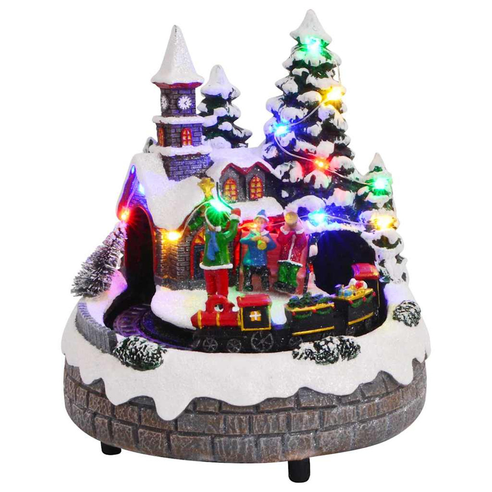 Décor de table de noël multicolore 16 x 16 x 19 cm résine