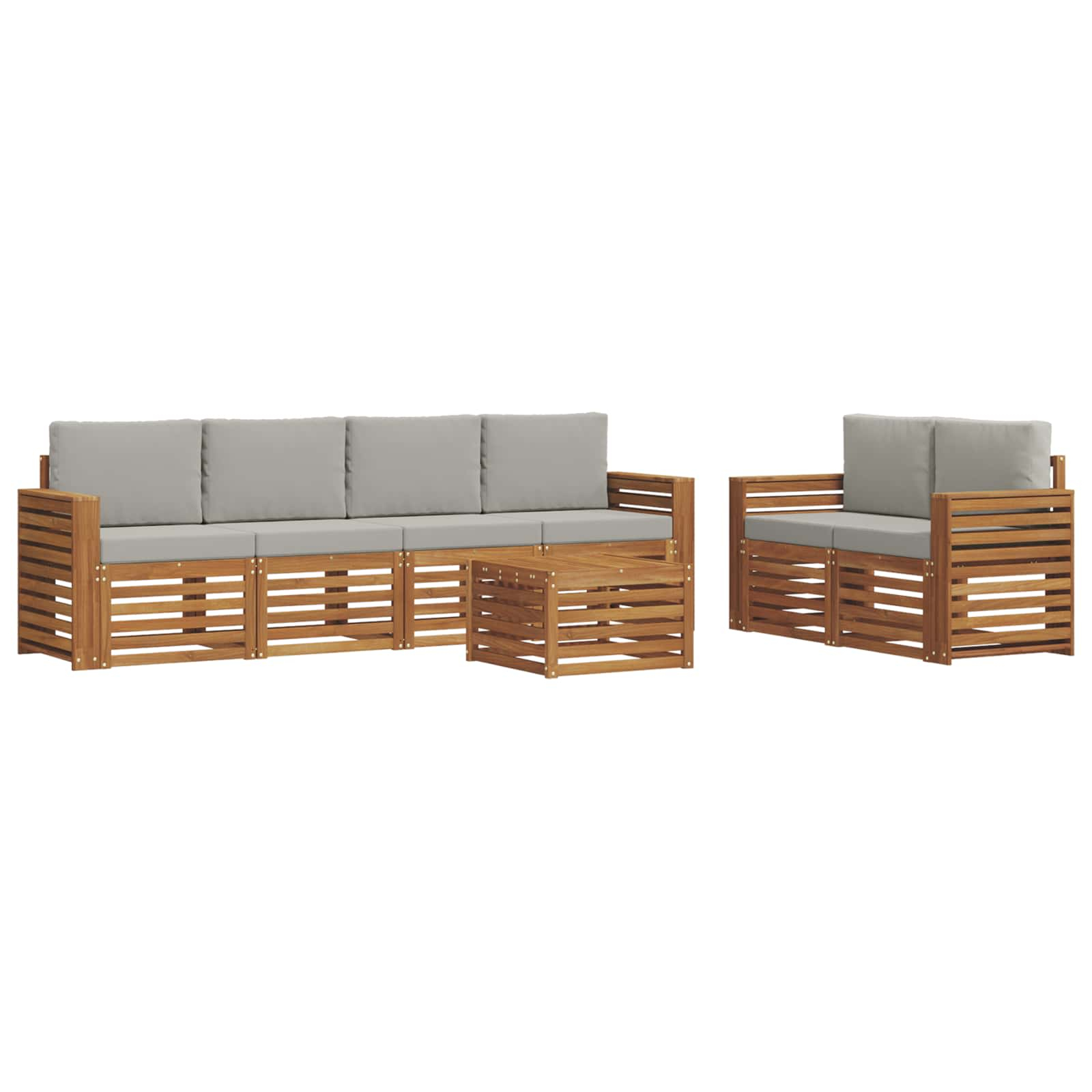 Ensemble de canapés d'extérieur 7 pcs gris naturel et clair