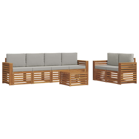 Ensemble de canapés d'extérieur 7 pcs gris naturel et clair