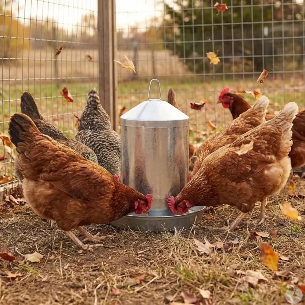 Abreuvoir poules à double paroi tôle galvanisée gaun 12l