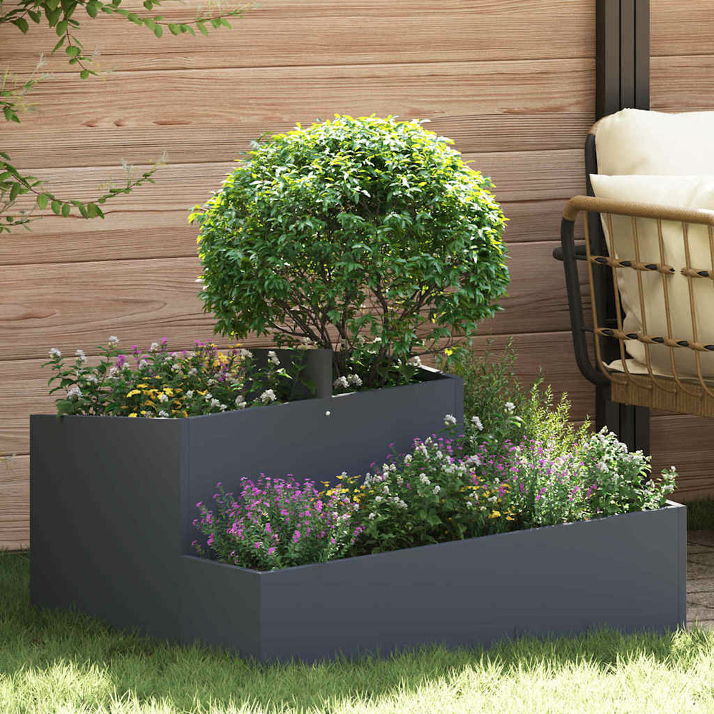 Cache-pot de jardin anthracite 80 x 80 x 50 cm