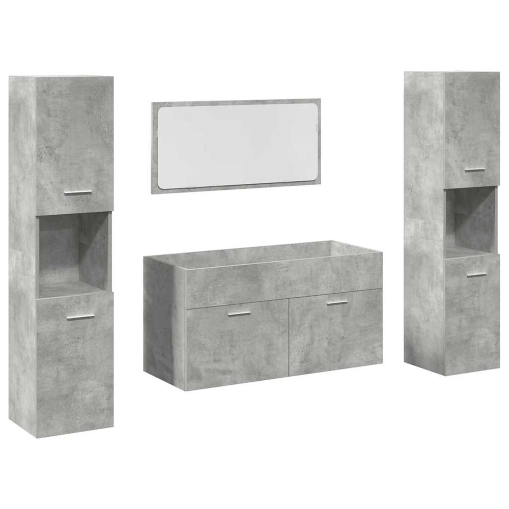 Ensemble de meubles de salle de bain 4 pcs gris béton