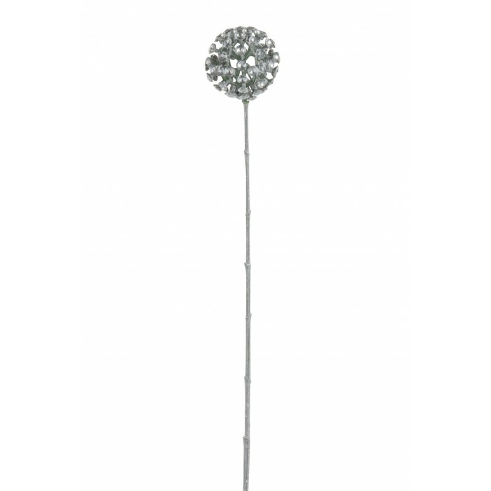 Branche avec boule strass en plastique argent h68cm
