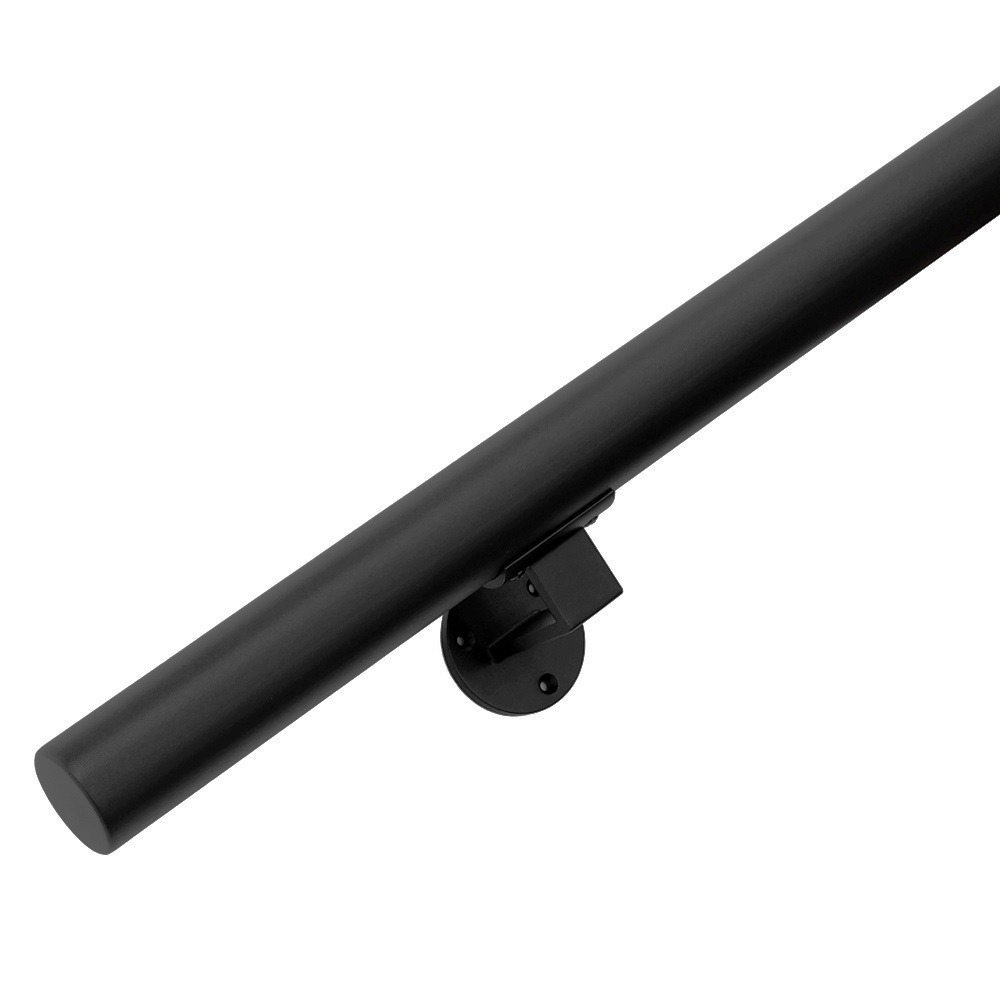 Rambarde d'escalier noire 150 cm + 2 supports