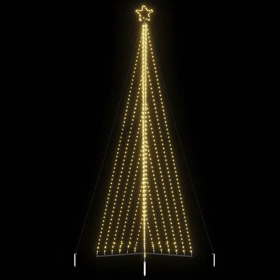 Sapin de noël géant lumineux led jardin 8 modes d'éclairage blanc chaud 4.8 m