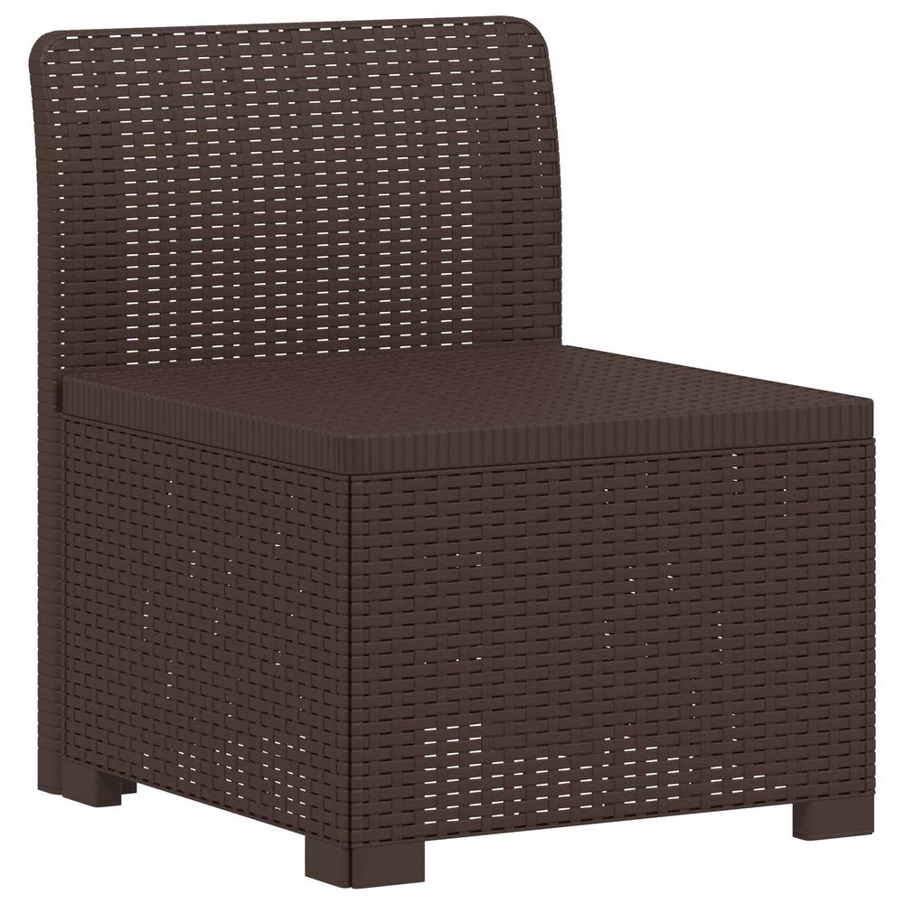 Canapé de jardin 1 place look rotin pp marron