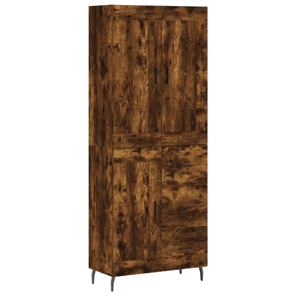 Buffet bahut commode armoire meuble de rangement organisateur cuisine salle de séjour salon haut 69,5 x 34 x 180 cm bois d'in