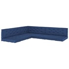 Coussins de plancher de palette 7 pcs bleu marine clair coton