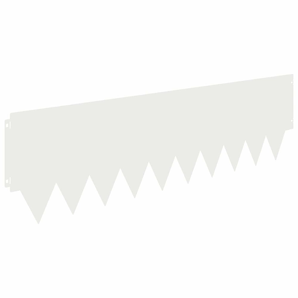 Bordure de pelouse 20 pc 103 x 30 cm acier blanc