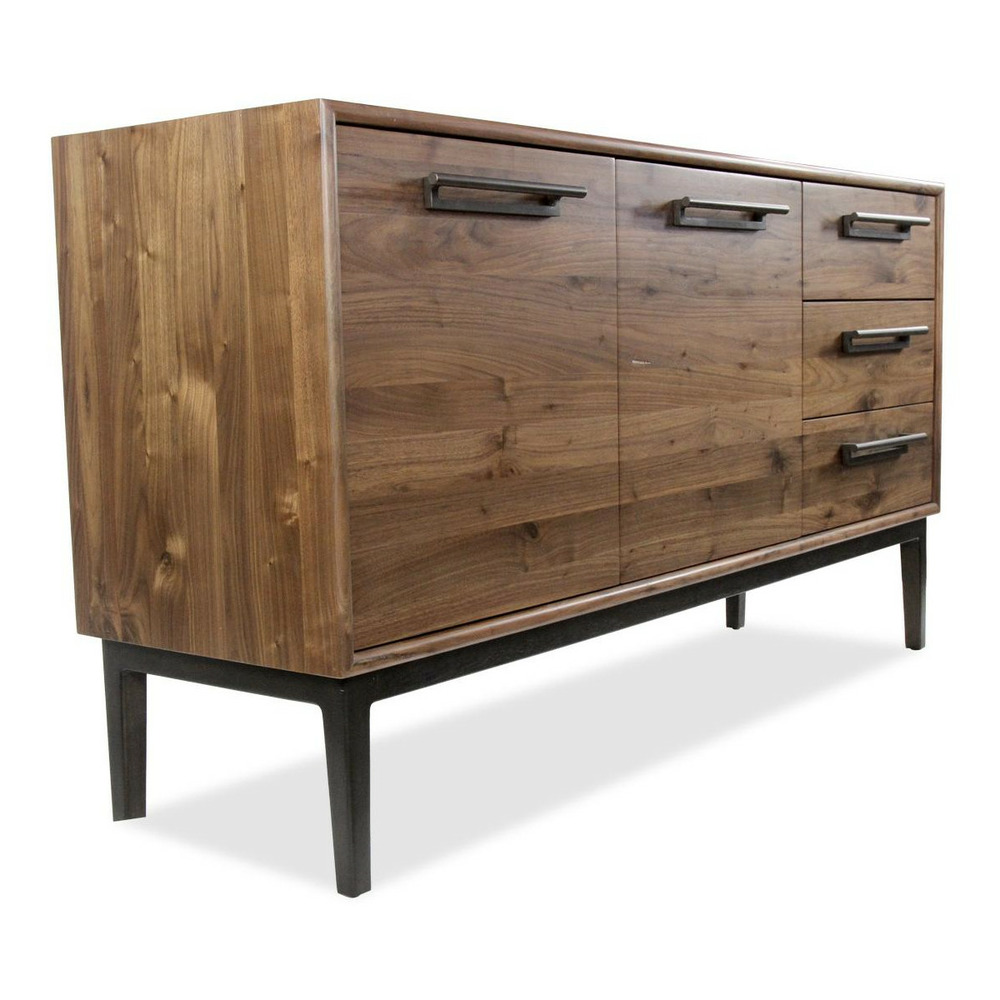 Bahut 3 tiroirs 2 portes bois marron - interior's