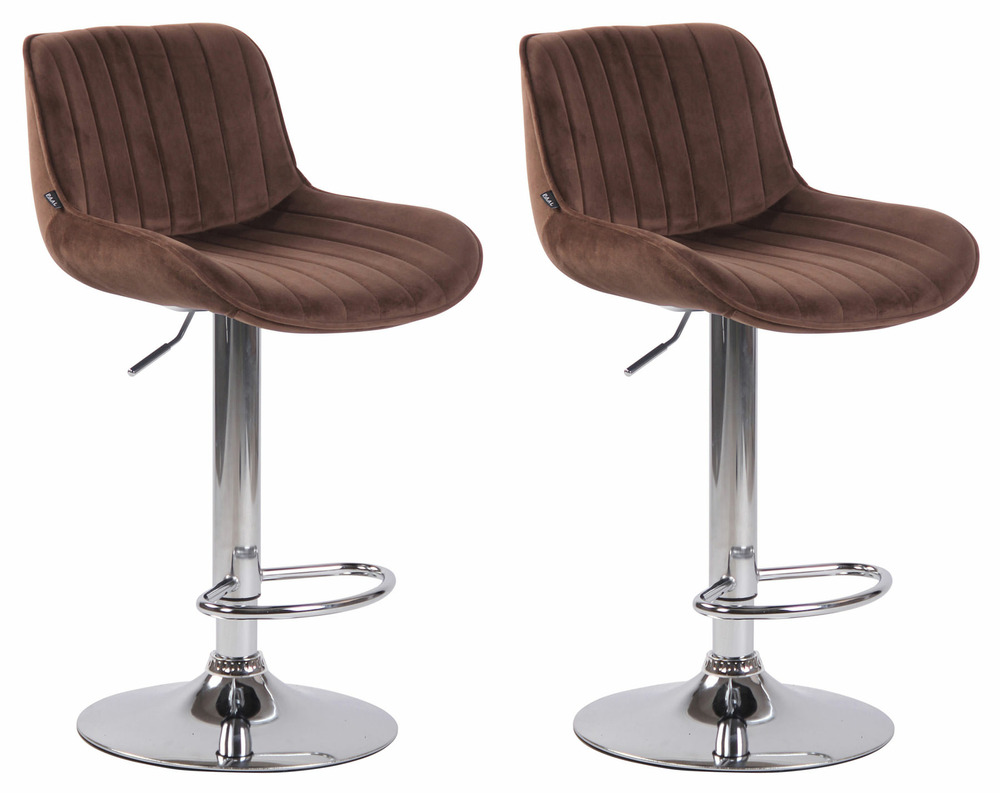 Lot de 2 tabourets de bar lentini velours chrome