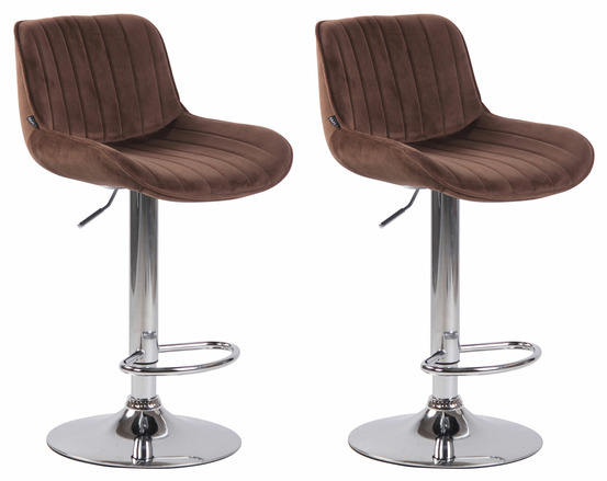 Lot de 2 tabourets de bar lentini velours chrome