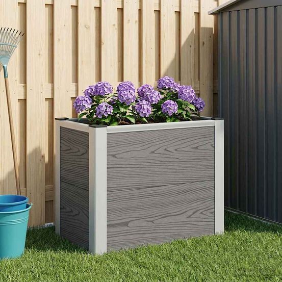 Jardinière surélevée wpc aluminium culture légumes fleurs 50x30x42cm gris