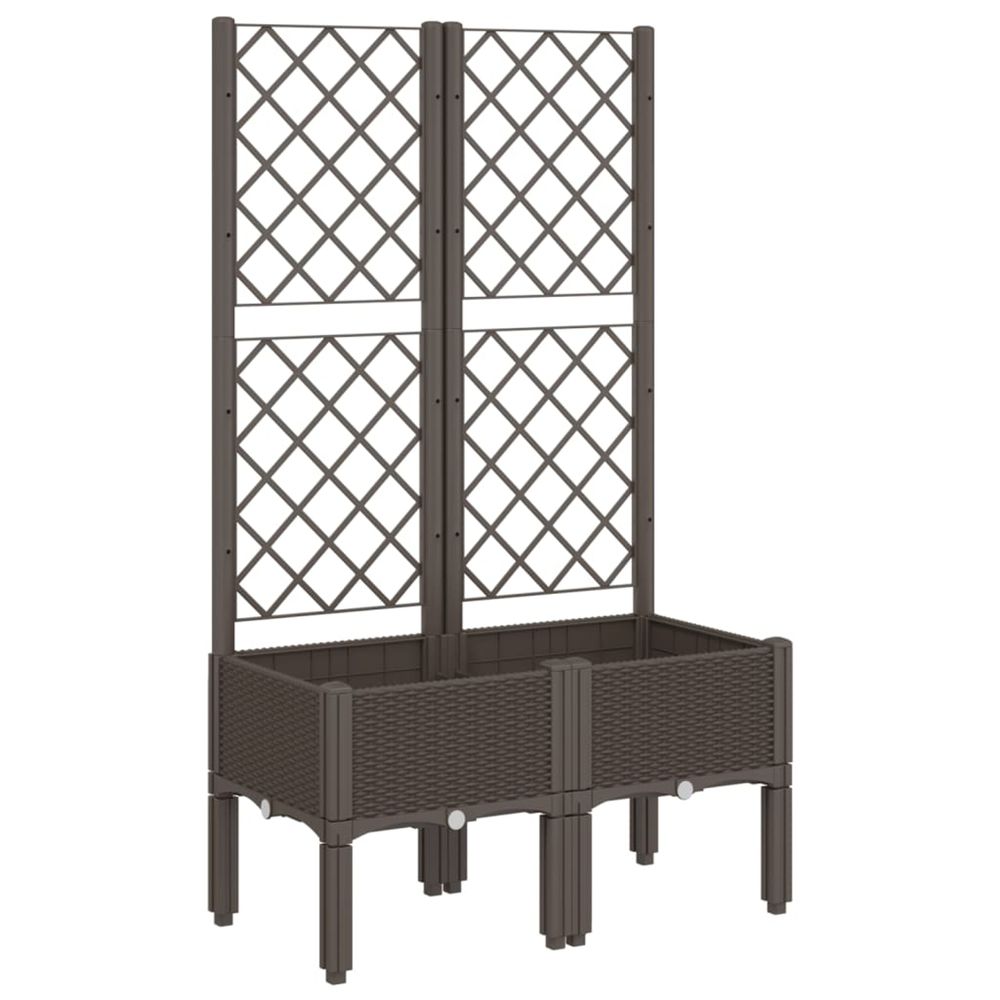 Jardinière d'extérieur avec treillis marron 80x40x142 cm pp