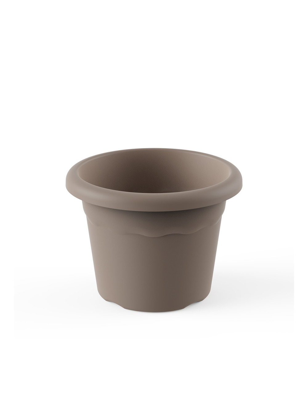 4 pot rond mesure 22cm couleur taupe 7322 tau plastiken