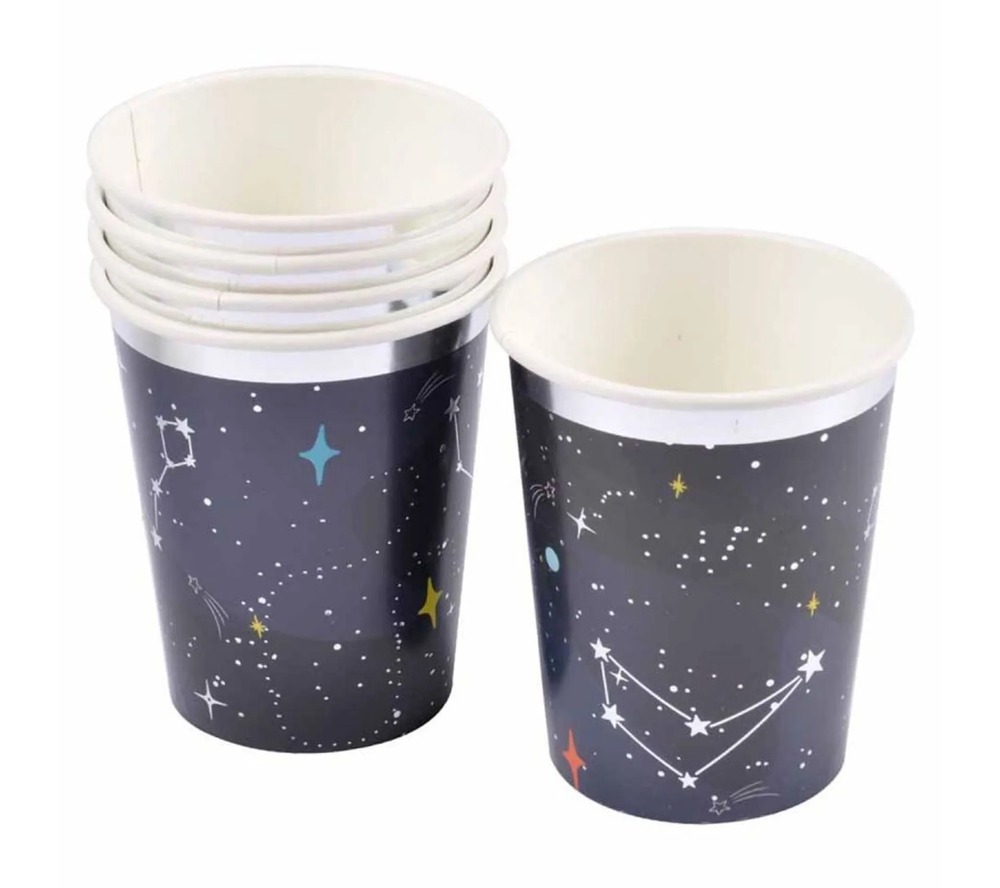 Set de 6 gobelets en carton espace etoile