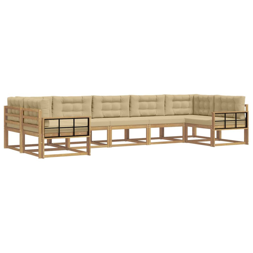Ensemble de canapés d'extérieur 7 pc blanc et beige