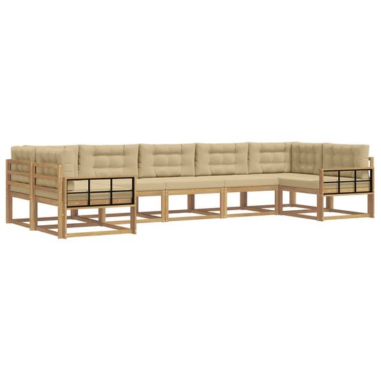 Ensemble de canapés d'extérieur 7 pc blanc et beige