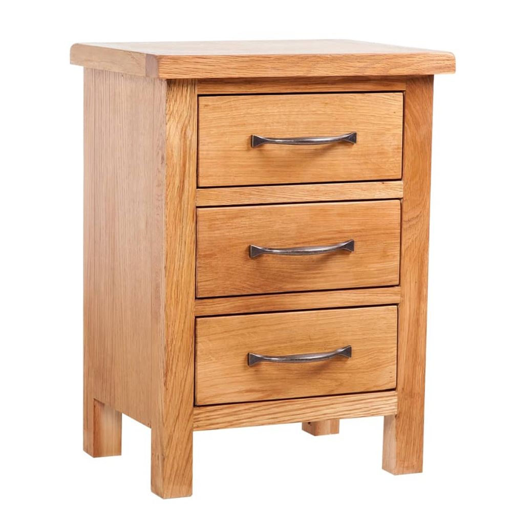 Table de chevet avec 3 tiroirs 40x30x54 cm bois de chêne massif