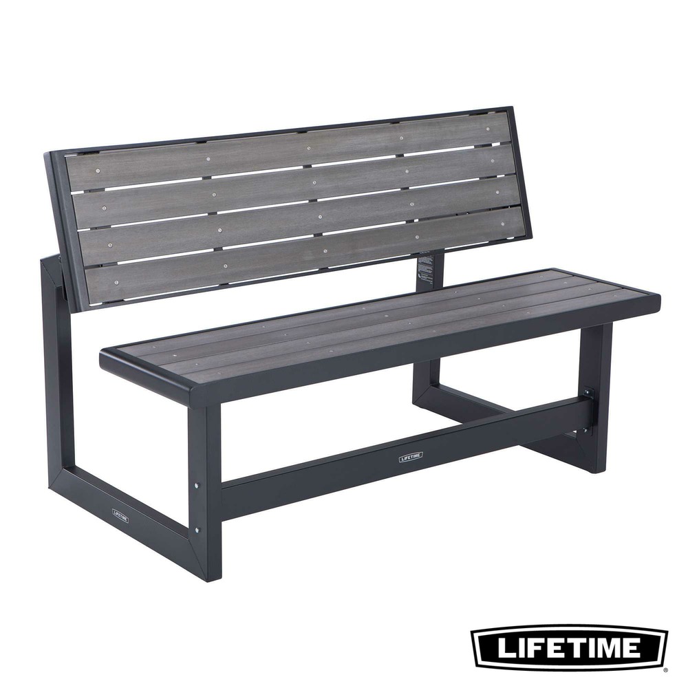 Banc convertible en table pique-nique gris (141 cm) LIFETIME #60253