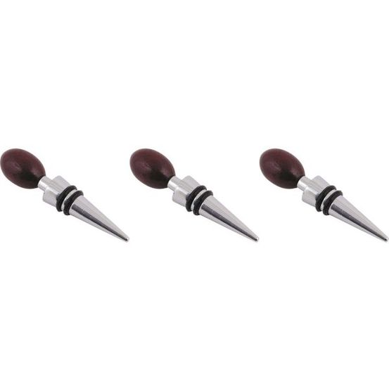 Bouchon à vin 10cm en acier et bois (lot de 3)