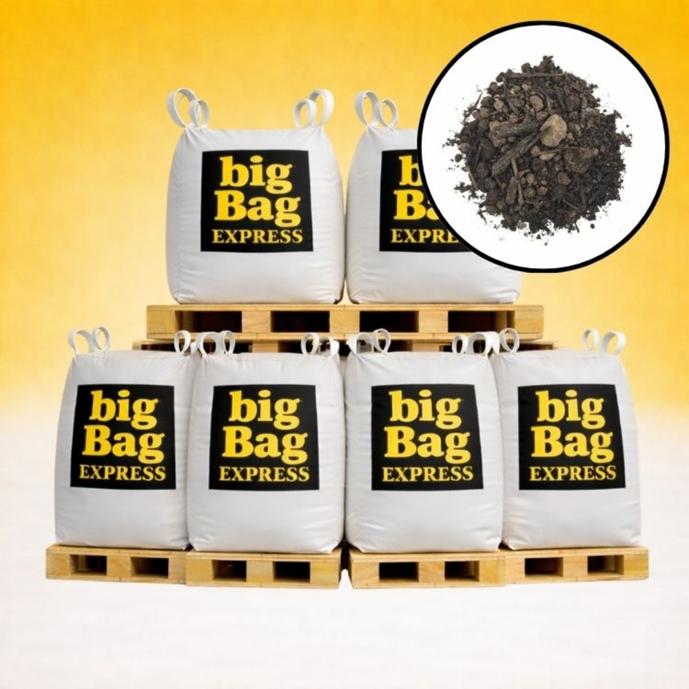 Pack 6 x big bag de 1m3 (+/- 7,2t) terre criblée amendée compostée à 25% - livraison premium