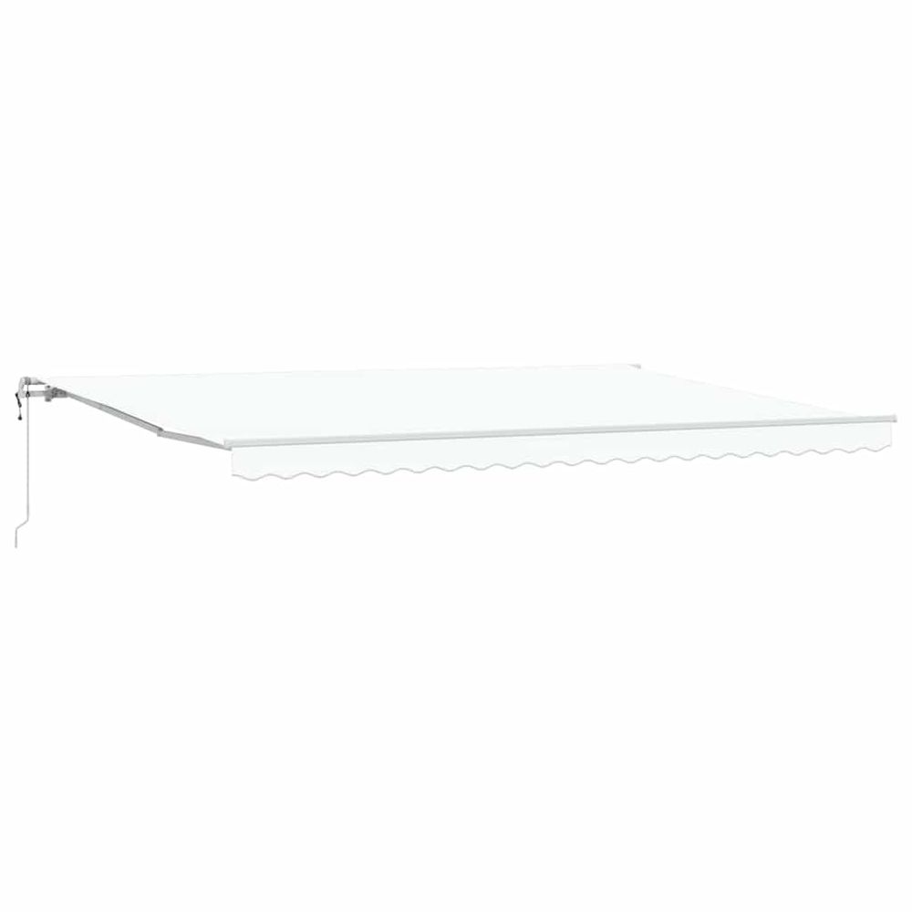 Auvent rétractable blanc 500 × 350 cm tissu et aluminium