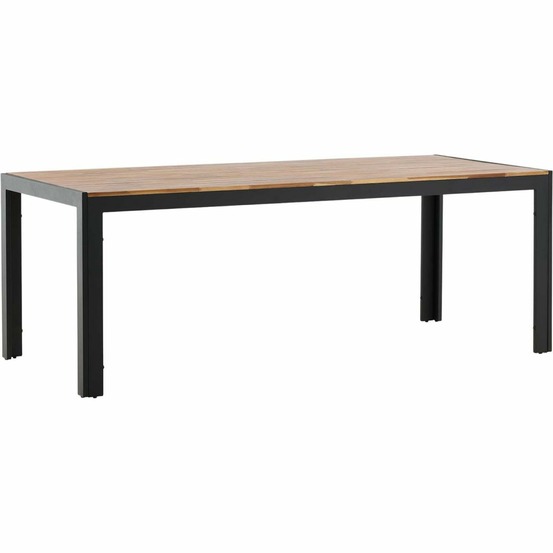 Table de jardin en aluminium et acacia 205 x 90 cm bois