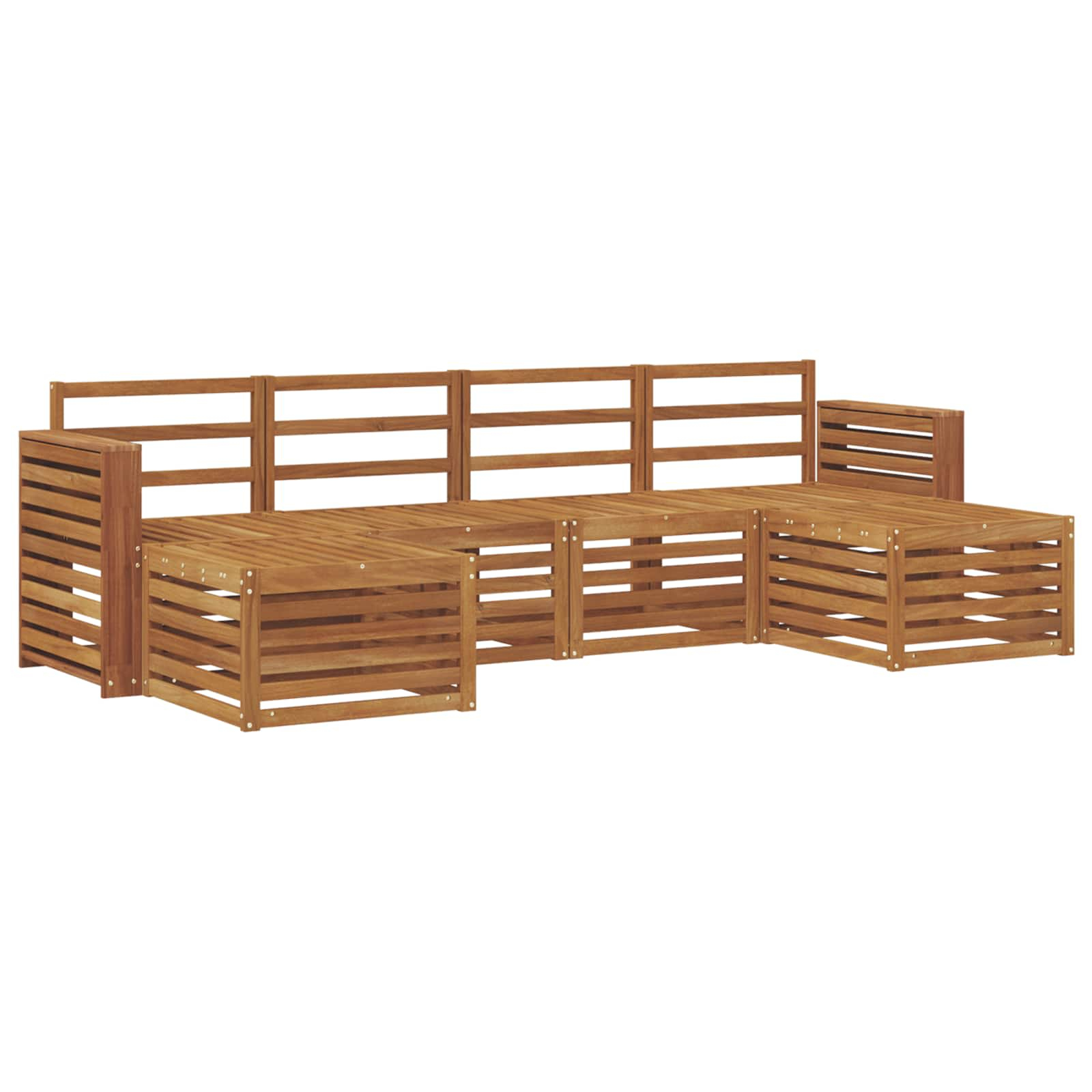 Ensembles de canapés 6 pcs naturel bois d'acacia massif