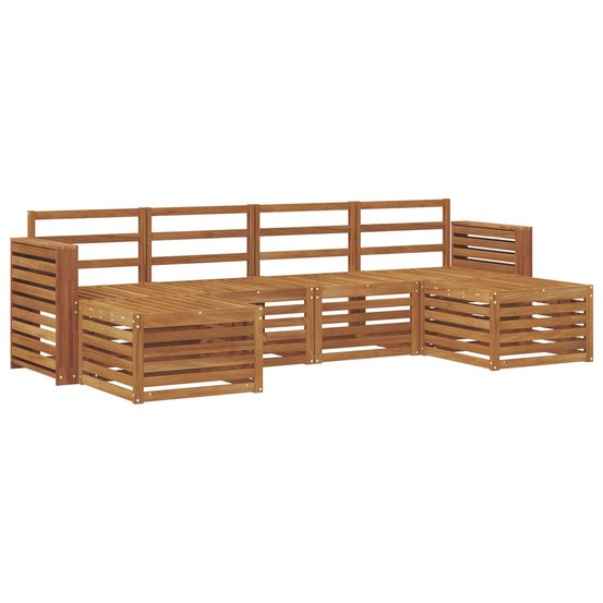 Ensembles de canapés 6 pcs naturel bois d'acacia massif