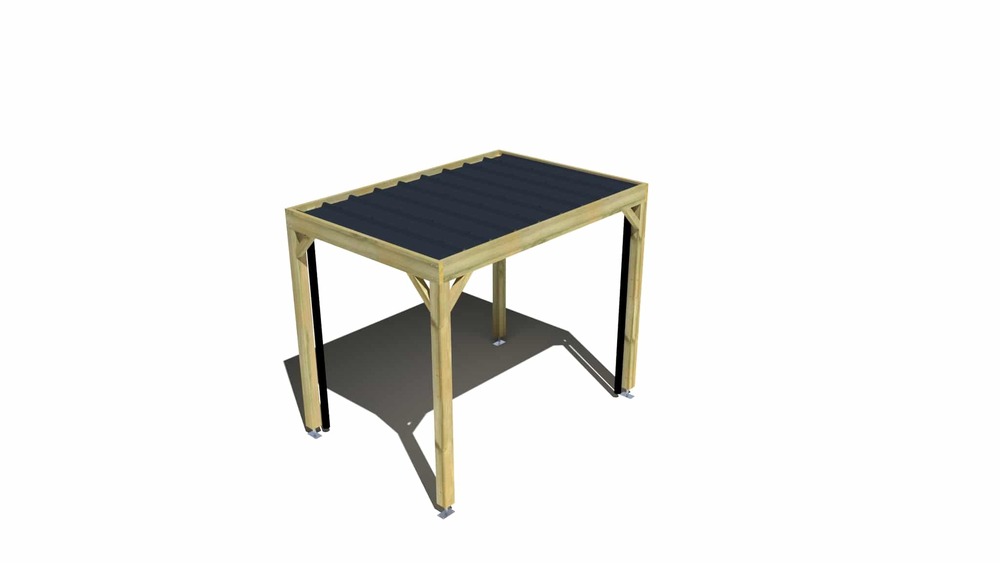 Carport bois • 3m x 2m • indépendante • sens largeur • livraison comprise