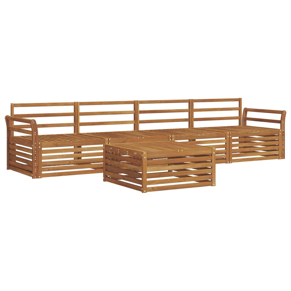 Ensemble de canapés d'extérieur 5 pcs naturel