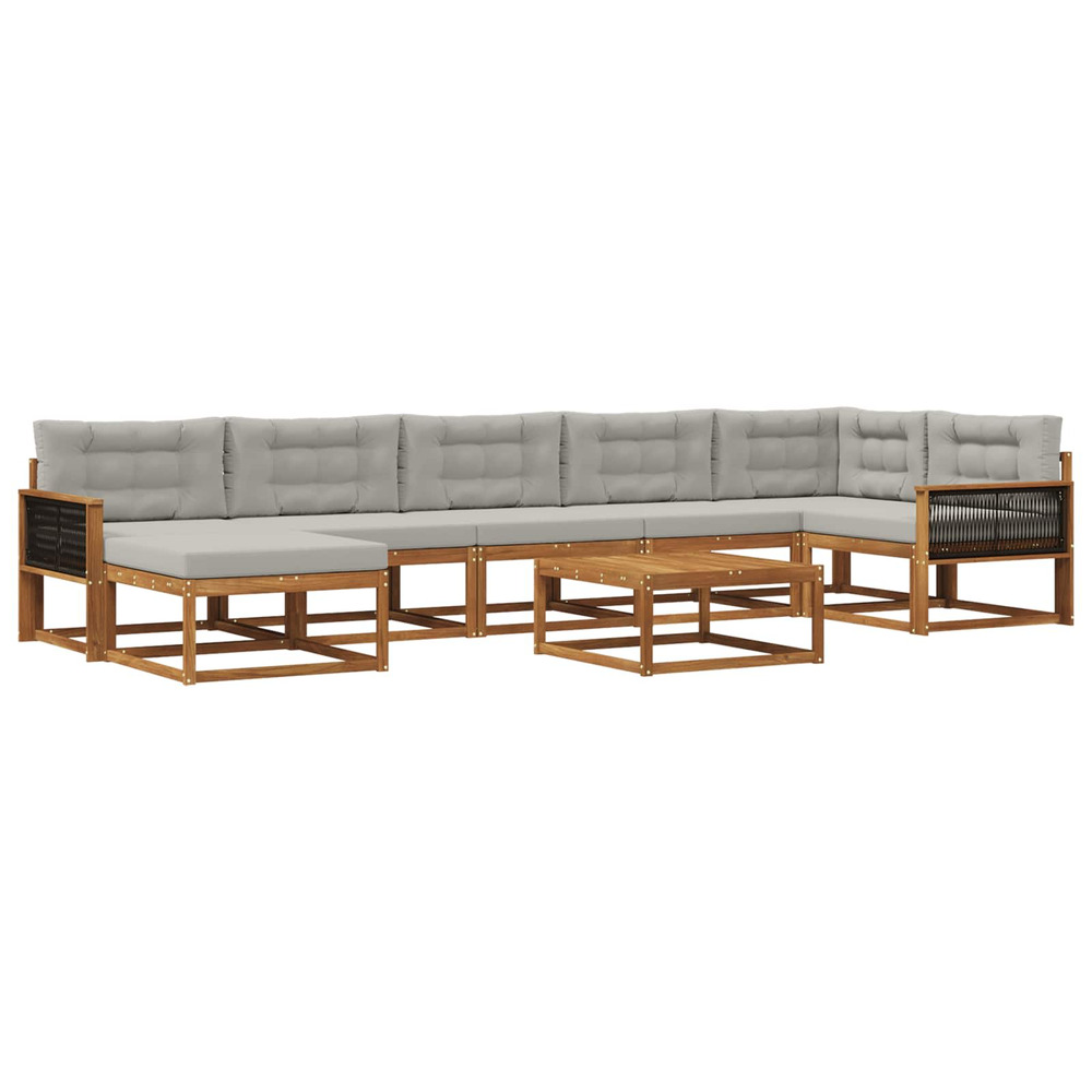 Ensemble de canapés d'extérieur 8 pcs naturel et gris clair