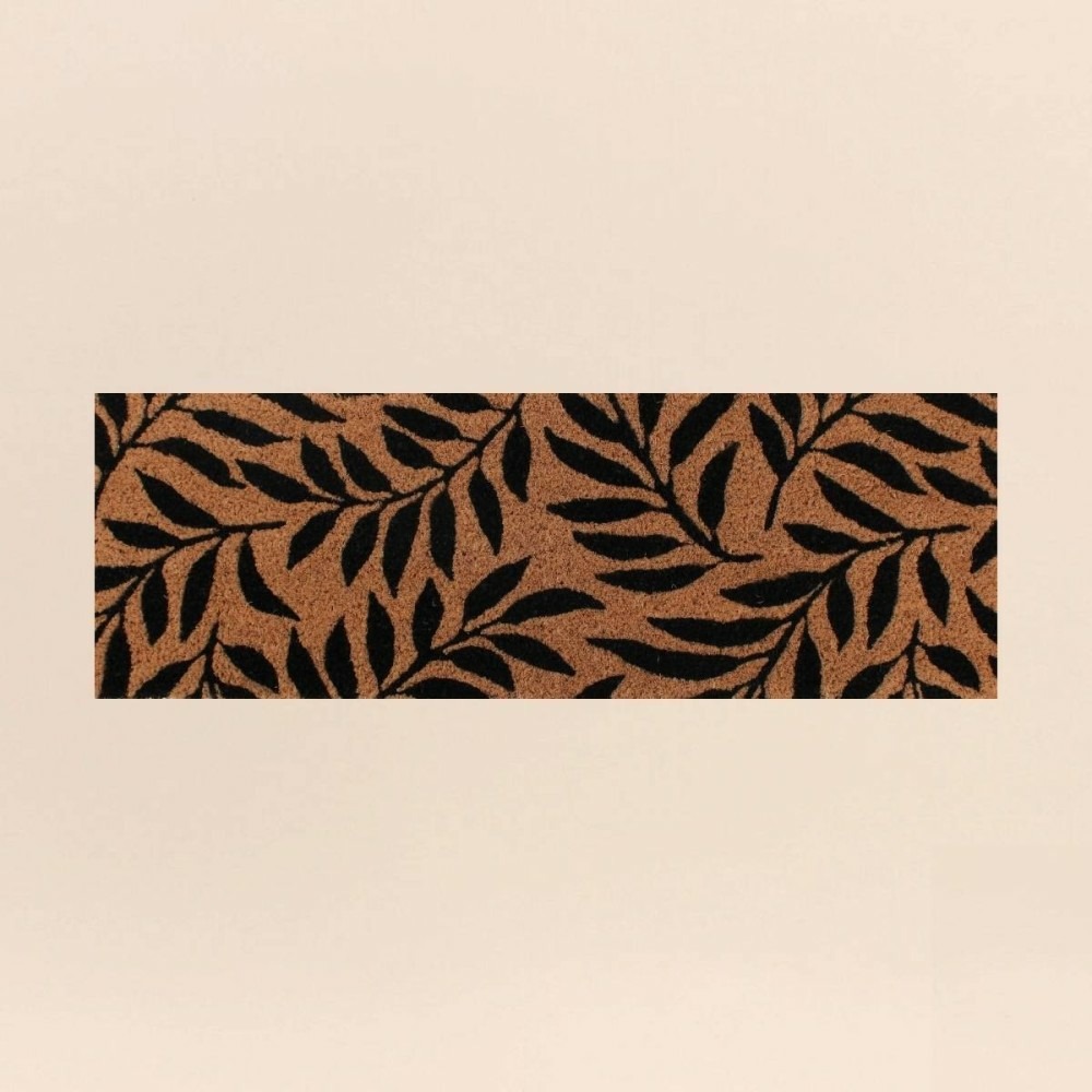 Paillasson de marche motifs feuillages en coco 25x75cm