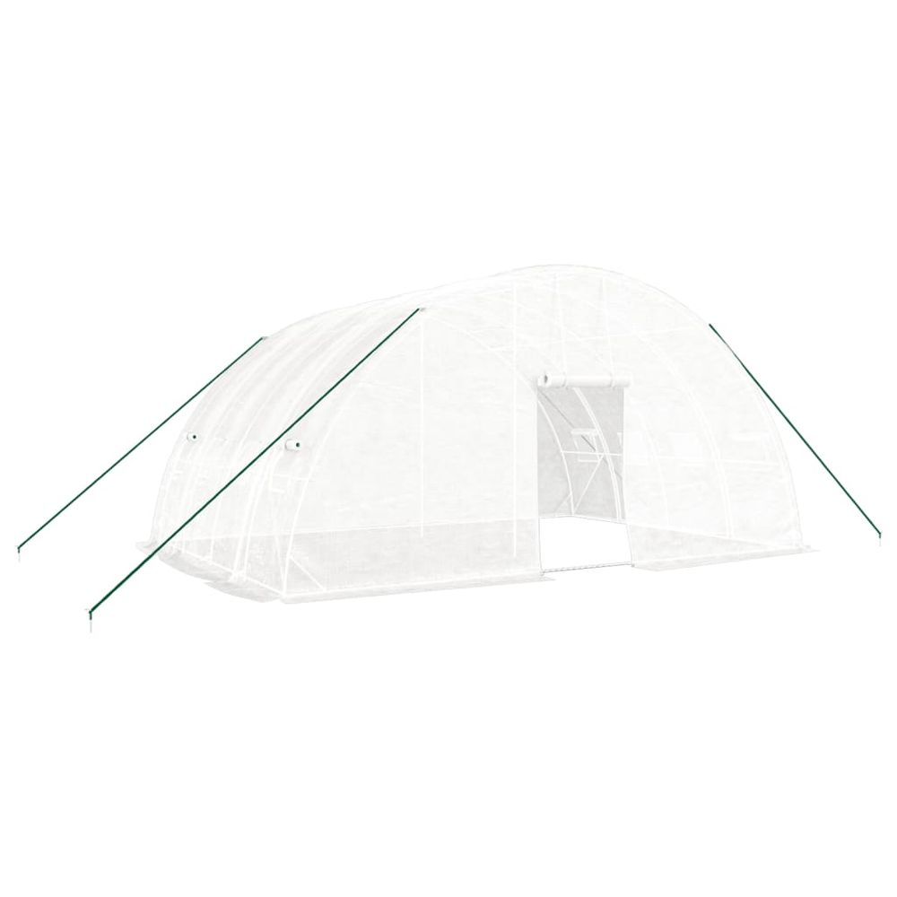 Serre avec cadre en acier blanc 24 m² 6x4x2,85 m