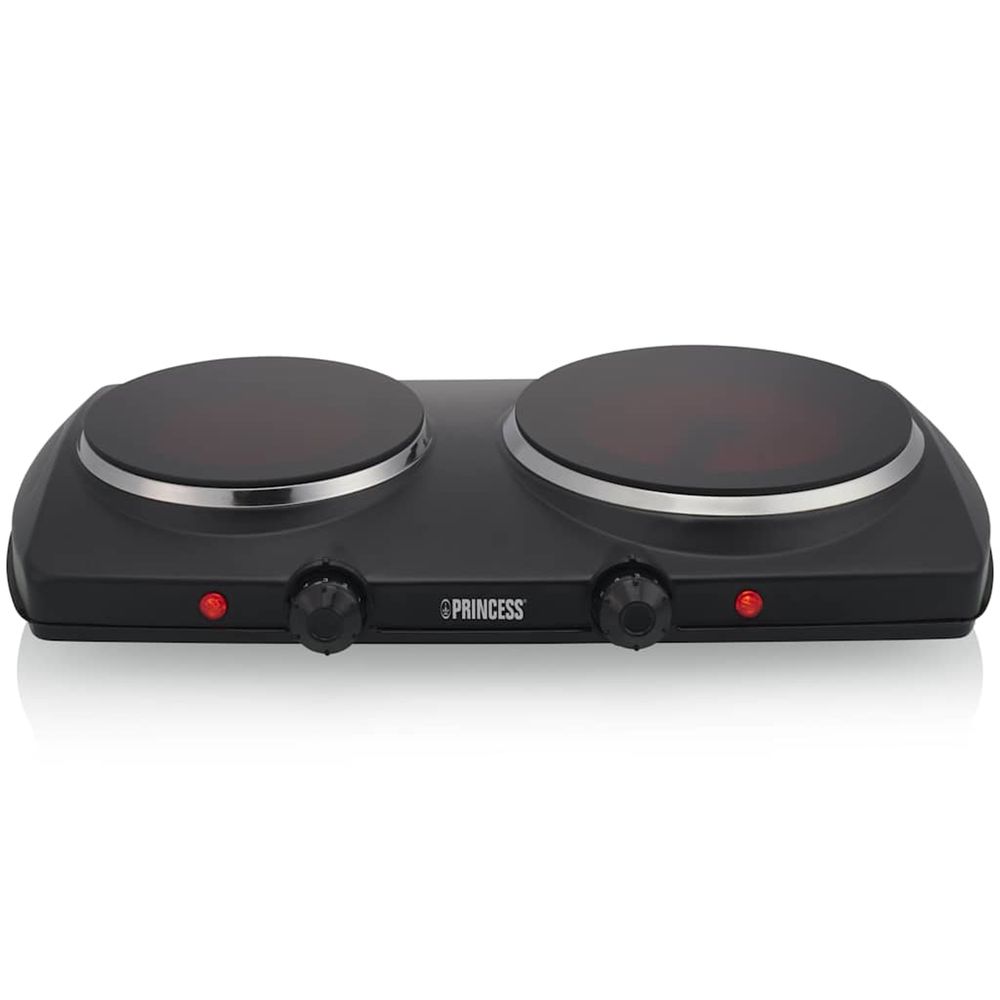 Plaque de cuisson double vitrocéramique 2000 w noir