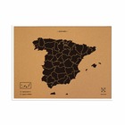 Carte en liège – carte woody espagne naturelle / 90 x 60 cm / noir / cadre blanc